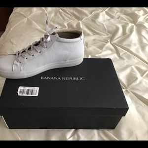Banana Republic Perforated Leather Mid Top Sneaker